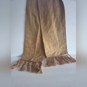 Alpaca Camargo Wool Scarf Brown Fringed
